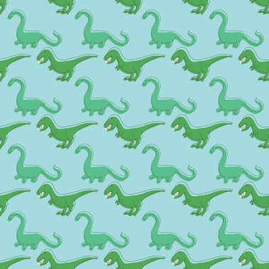 Açık yeşil arkaplanda dinazor deseni