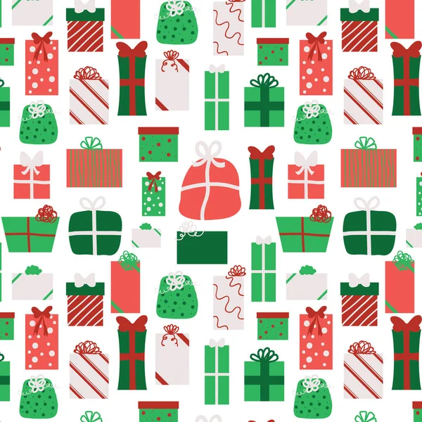Geschenke Unter Dem Baum Geschenkverpackungen Muster — Stockvektor