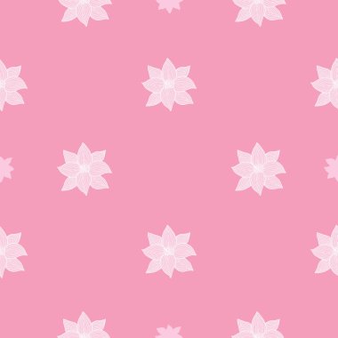 Narin Pembe Klematis Çiçek Deseni