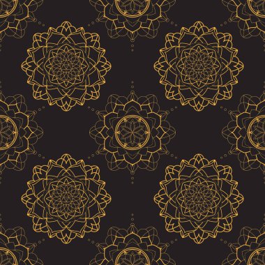 Altın Kutsal Geometri Mandala Karmaşık Kusursuz Desen