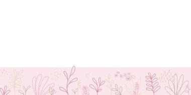 Boşluğu Kopyalayan Modern Bitki Pembe Sınır Sosyal Medya Şablonu