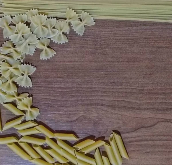 Pastas Sobre Mesn Madera — 스톡 사진