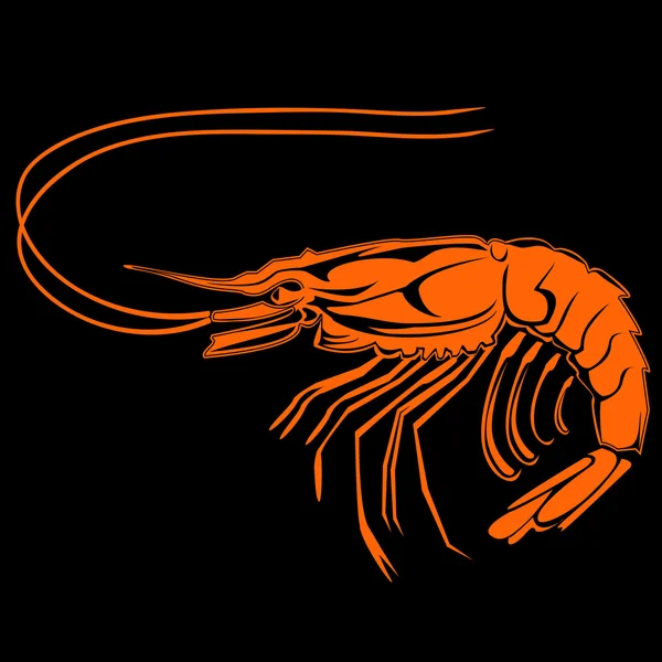 LOGO DE ORANGE PRETO SHRIMP —  Vetores de Stock