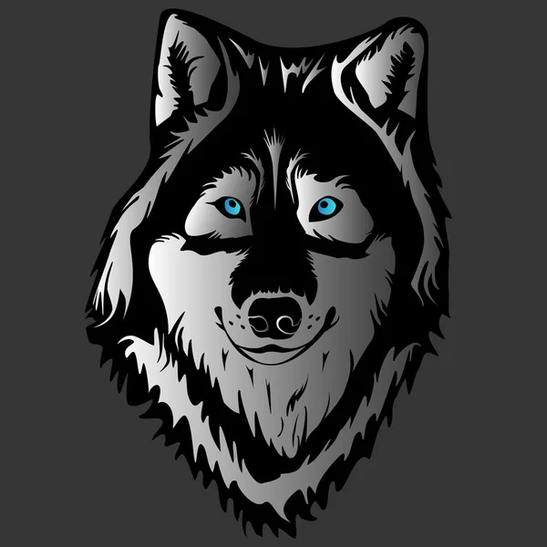 Wolf tvář Tattoo šedá — Stockový vektor