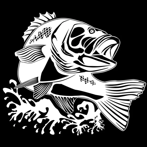PERCH FISH BLACK — Stock Illustration PERCH FISH BLACK Royalty Free Stock Illustrations
