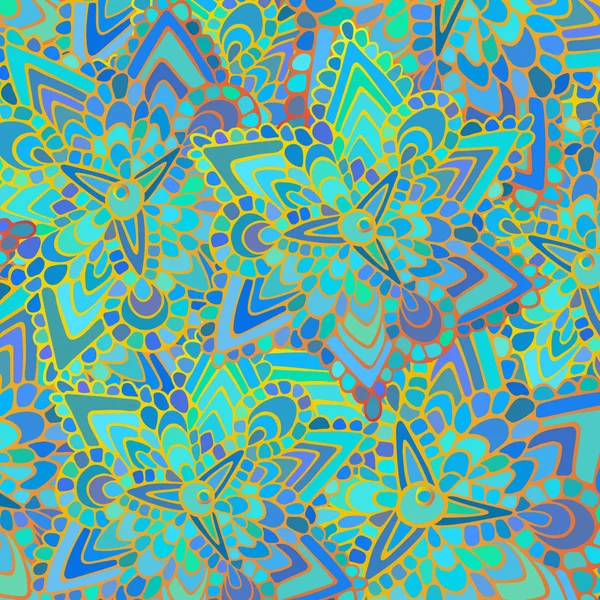 Oryantal desen mavi ve turuncu