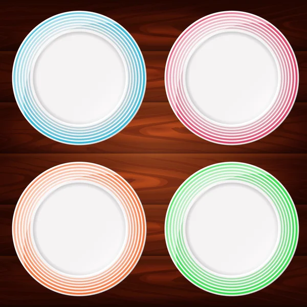 PLATES COLORFUL 4 — Stock Vector