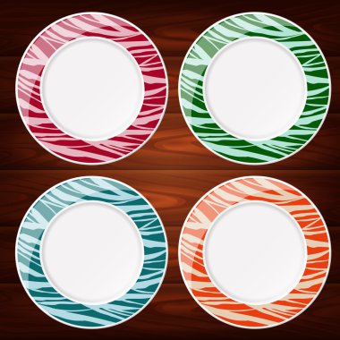 PLATES STRIPED LINES COLOR 4