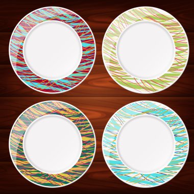 PLATES STRIPED LINES COLORED 4