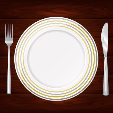 PLATE SILVER AND GOLD FORK KNIFE