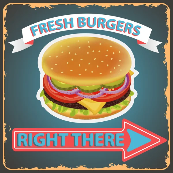 BURGER RETRO POSTER 1 — Vector de stock