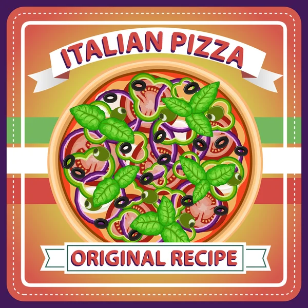 PIZZA RETRO ITALIAN MENU POSTER 6 — Stock Vector