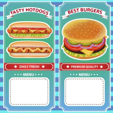 BURGER HOT DOG RETRO MENU 1