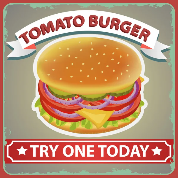 Burger Diet Retro Affiche 1 — Image vectorielle