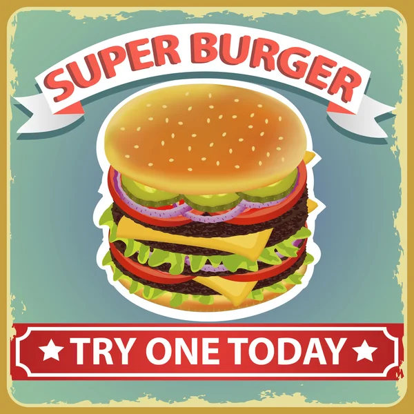 Burger Retro Poster 5 — Image vectorielle