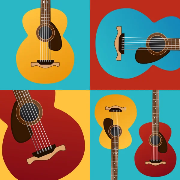 GUITARS COLORED BACKGROUND 4 — 스톡 벡터