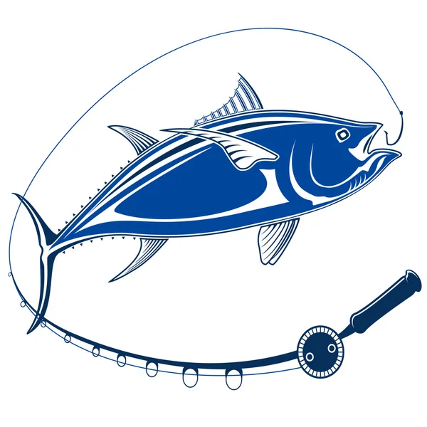 TUNA FISH ISOLATED BLUE