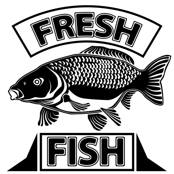 Carpio frischer Fisch Logo — Stockvektor