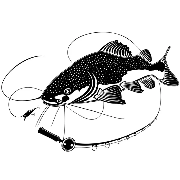 LOGO NEGRO DE STURGEON — Vector de stock