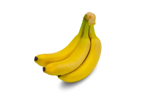 Ramo Plátanos Maduros Aislados Sobre Fondo Blanco — Foto de Stock