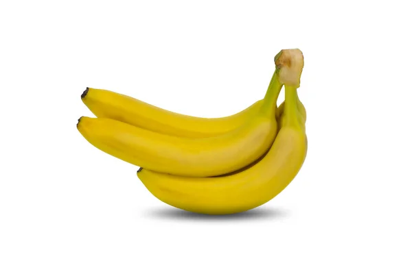 Ramo Plátanos Maduros Aislados Sobre Fondo Blanco — Foto de Stock