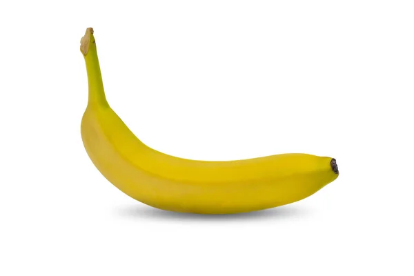 Banana Amarela Madura Isolada Sobre Fundo Branco — Fotografia de Stock