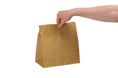 Kağıt torba beyaz arkaplanda izole