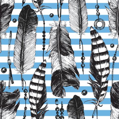 ile Seamless Modeli el çekilmiş tüyler