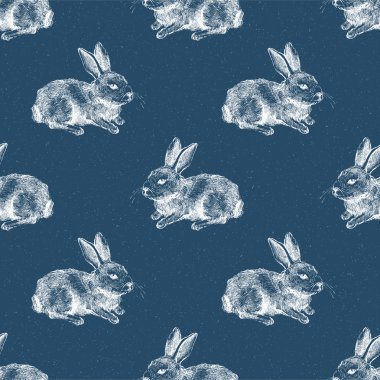 Tavşan siluet seamless modeli
