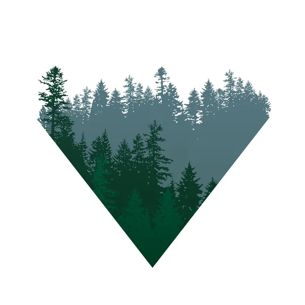 Signe des forêts de conifères — Image vectorielle