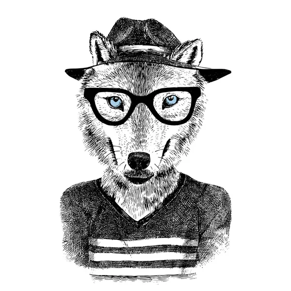 Vestido de lobo — Vector de stock