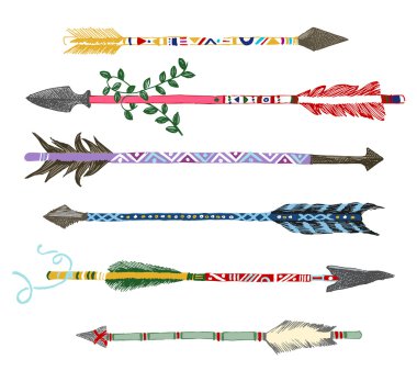 kabile tarzı çizilmiş okları el