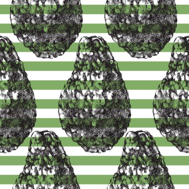 avokado ile çizgili seamless modeli