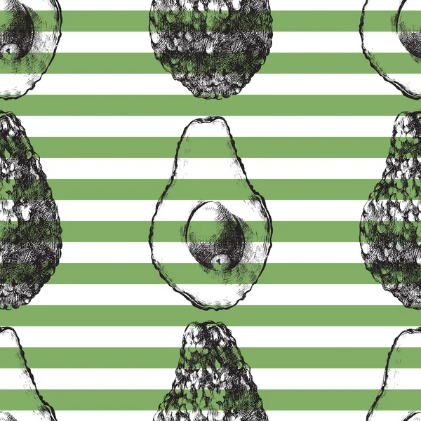 鳄梨的条纹无缝模式 — 图库矢量图片