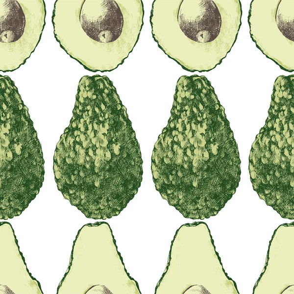 Nahtloses Muster mit Avocado — Stockvektor