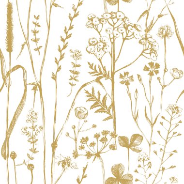 Bitkiler ve çiçekler ile Seamless Modeli