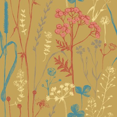 Bitkiler ve çiçekler ile Seamless Modeli