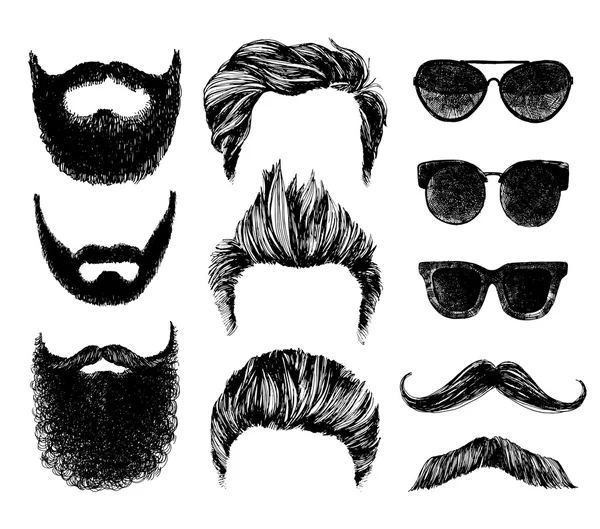 Hipster stijl en mode vector illustratie set. — Stockvector