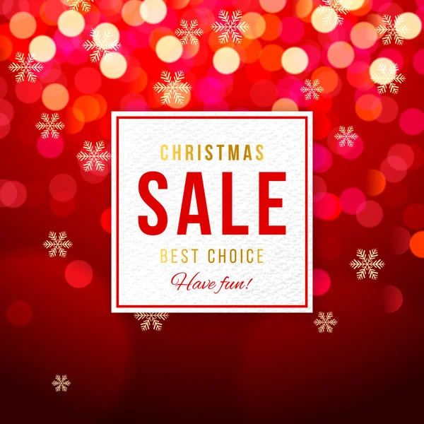 Chrismas sale banner on bokeh background — Stock Vector