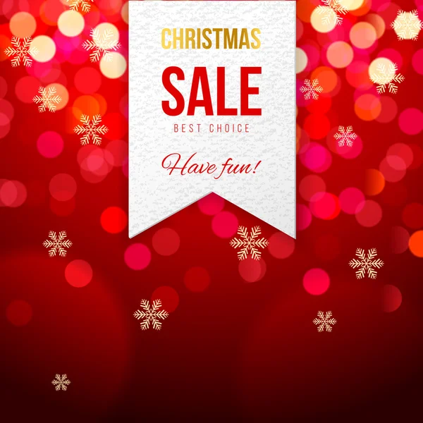 Banner de venta de Navidad sobre fondo bokeh — Vector de stock