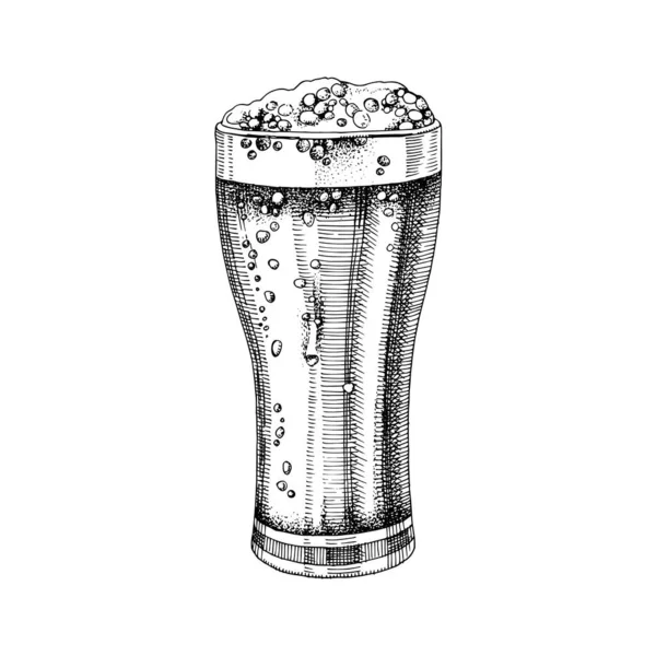 Vaso de cerveza dibujado a mano — Archivo Imágenes Vectoriales