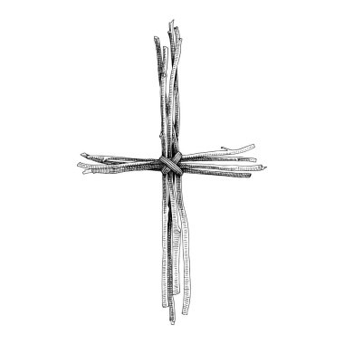 El çizimi Hıristiyan haçı, dini işaret