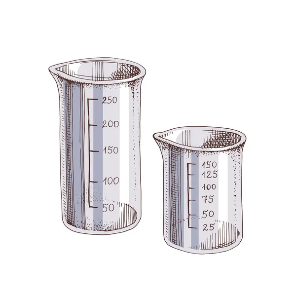 Tasses à mesurer isolées sur fond blanc. — Image vectorielle