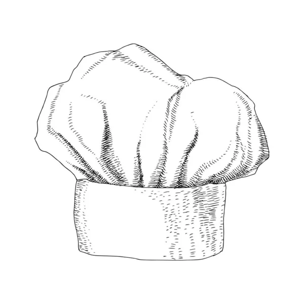 Chapéu branco chef isolado no fundo branco — Vetor de Stock