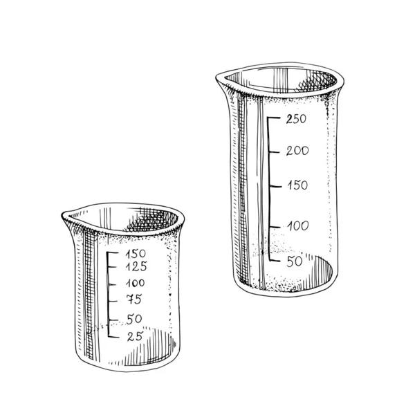 Tazas de medición aisladas sobre fondo blanco. — Archivo Imágenes Vectoriales