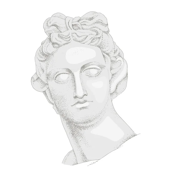 Buste d'Apollon, le dieu grec antique. — Image vectorielle