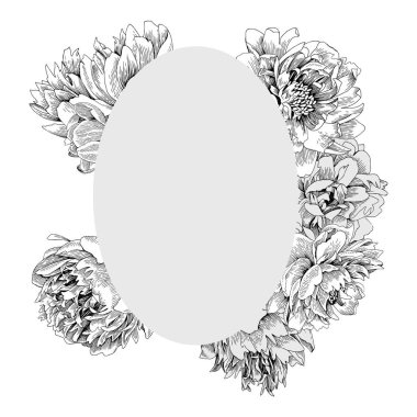 Şakayık çiçekli zarif bir çerçeve..