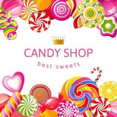 Bright background with candies clipart