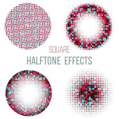 renkli yarı ton daireler