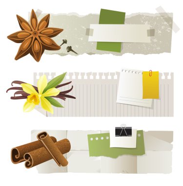 Anason, vanilya, tarçın ile afiş